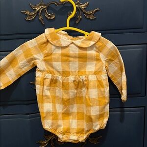 Cat & Jack Yellow and White Baby Romper